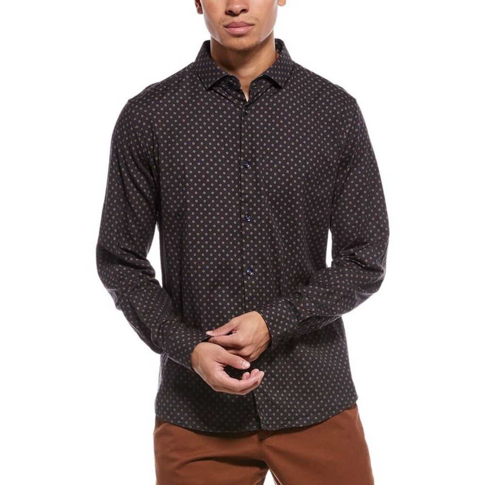 Stone Rose Mens  Stretch Print Shirt, Blue